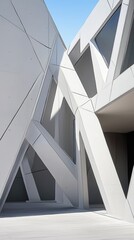 Obraz premium Modern architectural design featuring sharp angles and sleek lines, showcasing an innovative use of concrete.