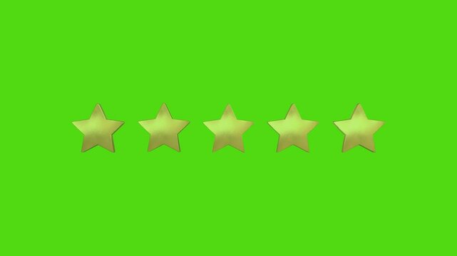 Setting the rating. Five stars. Green background.