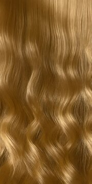 Blonde hair waving seamless loop, blonde curly glossy hairs