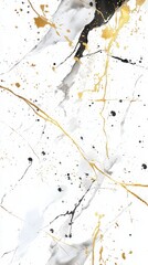 Obraz premium Elegant abstract marble texture featuring white, gold, and black colors.