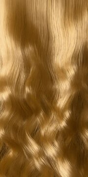 Blonde hair waving seamless loop, blonde curly glossy hairs