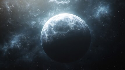 Obraz premium Highresolution image of a distant exoplanet with surface features and atmosphere