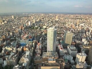 Tokyo city with dense buildings, Japan