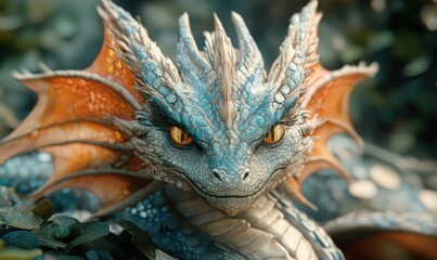 Obraz premium 3 d rendering of a fantasy dragon on a background