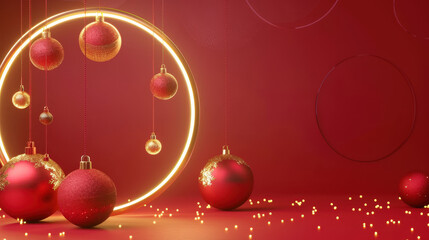 christmas circle frame background