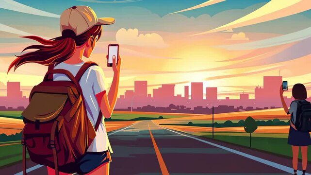 Explore a new city with the help of GPS technology. AIenhanced travel experience for a firsttime visitor.