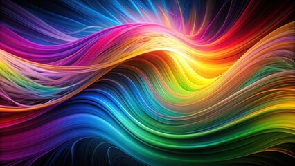 Obraz premium A colorful wave of abstract lines, blending and twisting in a symphony of vibrant hues.