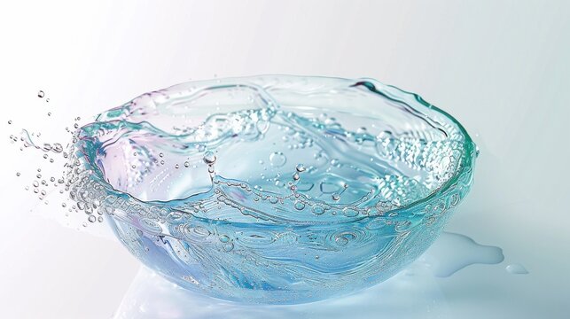 Shattering Glass Bowl Splashing Water Droplets Explosion Chaos Breakage Visual Dynamics Motion Blur Freezing Moment Stunning Artistic Effect