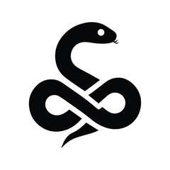 Obraz premium snake icon, simple black flat silhouette on transparent background