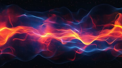 Fototapeta premium Abstract Fiery and Icy Waves Digital Art