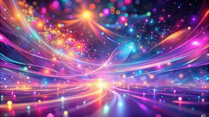 Obraz premium Abstract Neon Lights and Bokeh Sparkle in a Vibrant Galaxy of Color