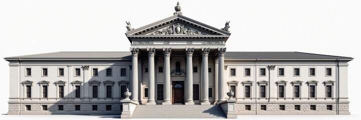 Fototapeta premium A stunning architectural representation of a classical building, showcasing grandeur and elegance, perfect for educational materials, real estate, and cultural projects.