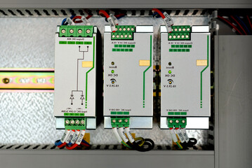 Industrial Power Supply Units in Electrical Control Panel