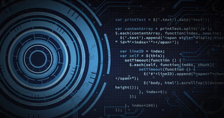 Image of scope scanning and data processing on black background