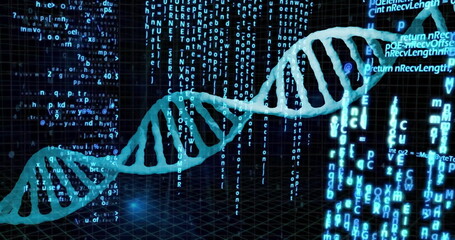 Image of data processing over dna strand