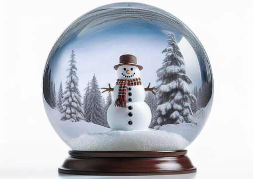 Bola de cristal bola de nieva para decoraci&oacute;n mu&ntilde;eco de nieve