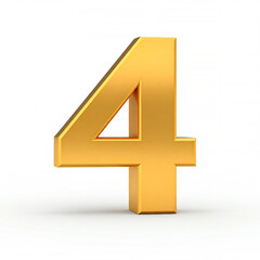Fototapeta premium 3d number four in gold color