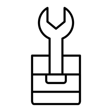 wrench tool box outline icon clip art preview
