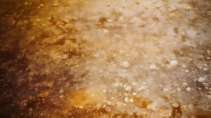 Golden Brown Liquid Surface With White Spots