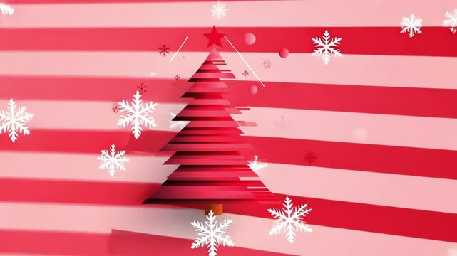 Deconstructivist christmas tree design with fragmented layers for holiday decoration