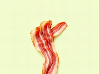 bacon strips are arranged in the shape of a hand.