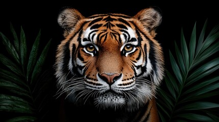 Obraz premium A tiger is staring at the camera