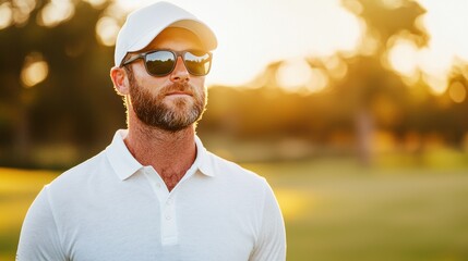 A man wearing a white shirt and sunglasses