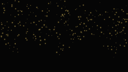 Obraz premium Gold glitter particles on black background. Golden lights flare abstract vector illustration. Explosion sparkle in space. shimmering backdrop for Christmas or New Year designs.
