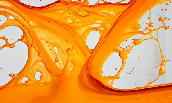 Orange juice splash isolated.