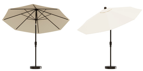 beach umbrellas standing isolated on empty white background premium png