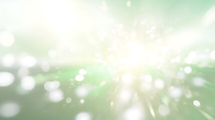 Abstract Green and White Bokeh Light Burst Background