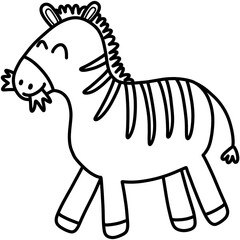 Obraz premium Hand drawn doodle sketch zebra style outline