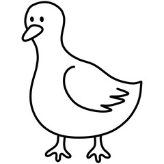 Hand drawn doodle sketch duck style outline