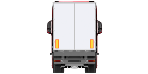 back wiew of truck for make mock up isolated on empty background