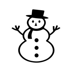 Snowman christmas winter clip art design on plain white transparent isolated background for card, shirt, hoodie, sweatshirt, apparel, card, tag, mug, icon, poster or badge