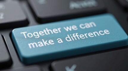 Fototapeta premium Inspirational Message on Keyboard Button for Teamwork and Cooperation