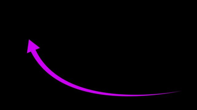 arrow still goes up. Red Arrow. Business cartoon animation. arrow rising transparent channel, business growth arrow and graph chart, Business line arrow.