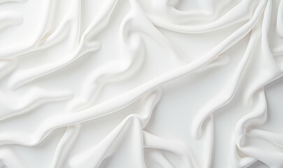 Obraz premium Soft, flowing white fabric draping gracefully, perfect for backgrounds, fashion design, and textile patterns. Ideal for elegant and minimalist themes.