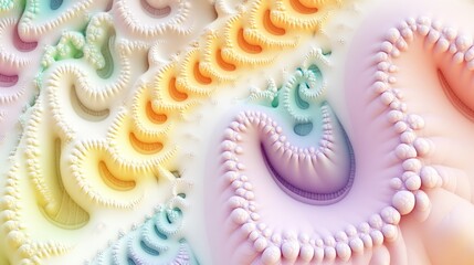 Abstract Swirls and Curves in Soft Pastel Color Palette Design