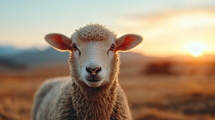 Fototapeta premium Modern Techniques in Livestock Farming at Sunrise