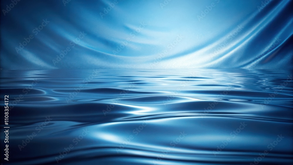 Aufkleber Abstract blue waves with soft light and a subtle sheen creating a serene and calming background