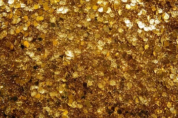 Radiant Golden Sparkles Glitter and Bokeh Lights on Dark Background for festive, Holidays, Banner