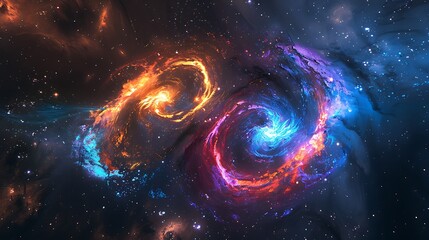 Cosmic Swirls: Abstract Galaxy with Vibrant Colors