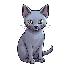 Obraz premium Cute little cat cartoon, transparent background PNG