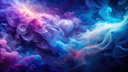 Obraz premium Abstract Dreamy Swirling Smoke in Hues of Purple and Blue, Capturing the Essence of Ethereal Beauty