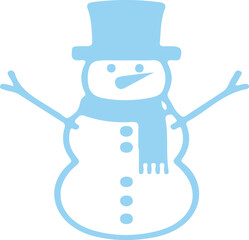 Snowman christmas winter clip art design on plain white transparent isolated background for card, shirt, hoodie, sweatshirt, apparel, card, tag, mug, icon, poster or badge
