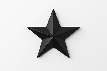 Obraz premium Black glossy star on white background