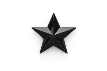 Obraz premium Minimalist black star shape on white background
