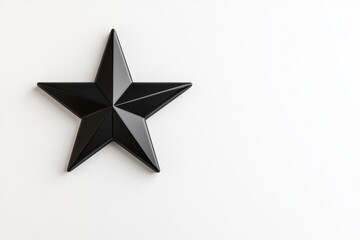 Obraz premium Minimalist black star on white background