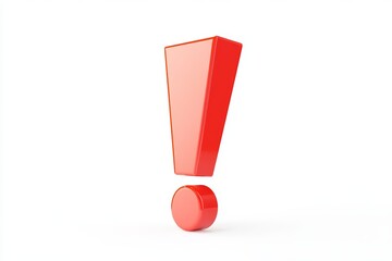 Bright red exclamation mark on white background for emphasis and attention